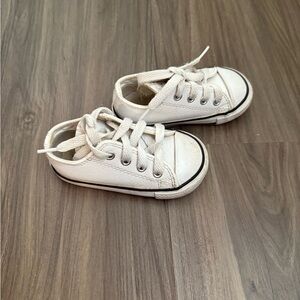 Converse White Kids Sneakers with Black Trim size 5C